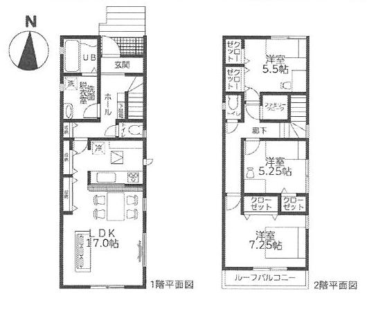 安佐南区 構造:木造土地面積:120.75平米 ( 36.52坪 ) 建物面積:94.83平米 ( 28.68坪 )
