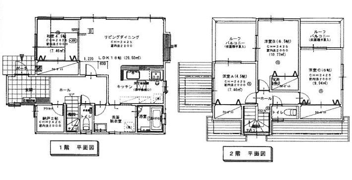 安佐南区 構造:木造土地面積:212.34平米 ( 64.23坪 ) 建物面積:104.33平米 ( 31.55坪 )