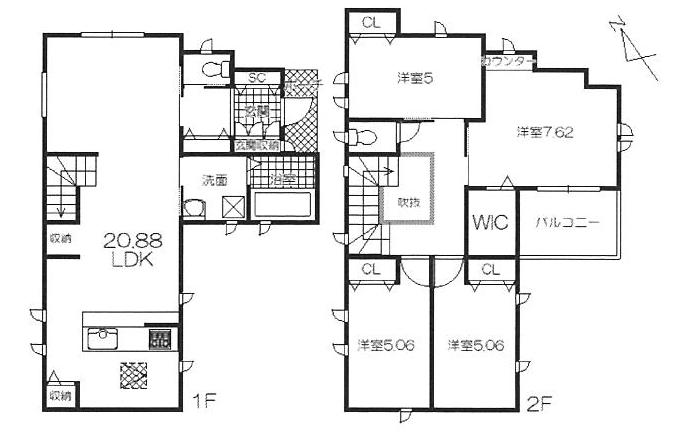 安佐南区 構造:木造土地面積:116.33平米 ( 35.18坪 ) 建物面積:102.37平米 ( 30.96坪 )