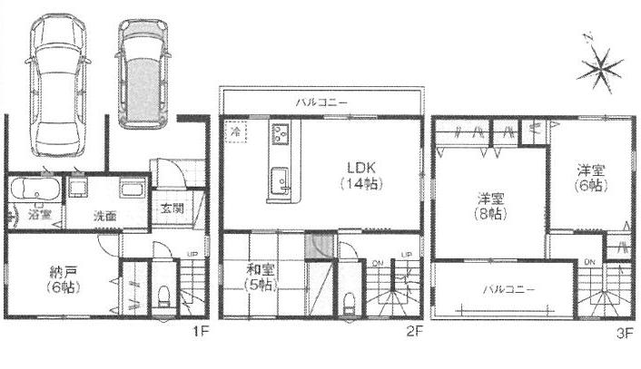 安佐南区 構造:木造土地面積:78平米 ( 23.59坪 ) 建物面積:110.97平米 ( 33.56坪 )
