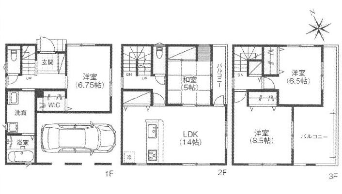 安佐南区 構造:木造土地面積:76.57平米 ( 23.16坪 ) 建物面積:119.07平米 ( 36.01坪 )