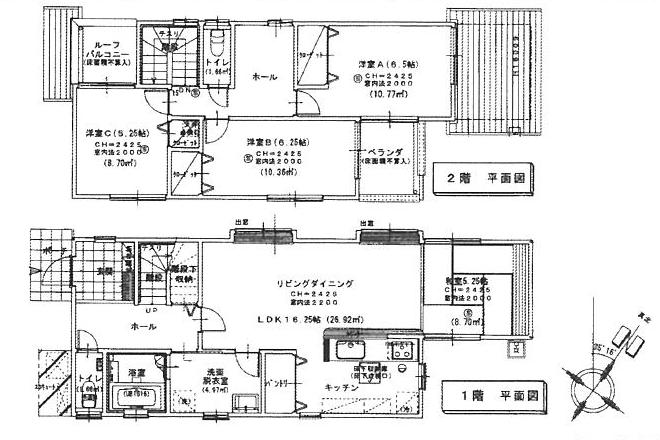 安佐南区 構造:木造土地面積:241.58平米 ( 73.07坪 ) 建物面積:108.06平米 ( 32.68坪 )